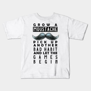 Moustache and bad habits Kids T-Shirt